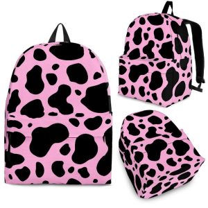 Black And Pink Cow Print Back To School Backpack BP351