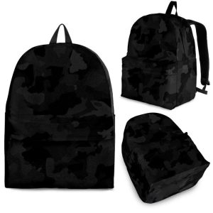 Black Camouflage Print Back To School Backpack BP391