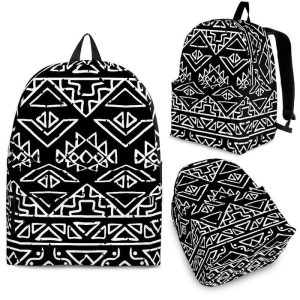 Black Ethnic Aztec Pattern Print Back To School Backpack BP449