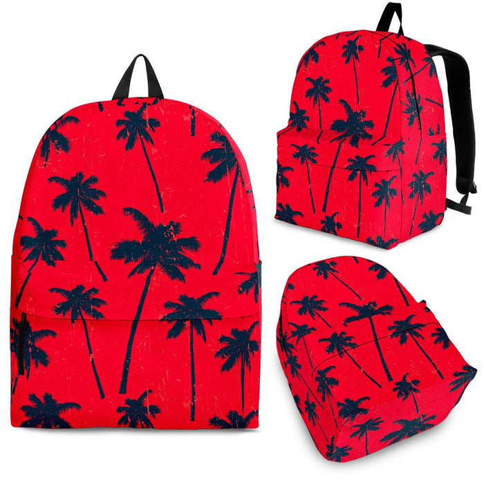Black-Red-Palm-Tree-Pattern-Print-Back-To-School-Backpack-BP518 Black Red Palm Tree Pattern Print Back To School Backpack BP518