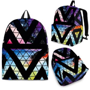 Black Triangle Galaxy Space Print Back To School Backpack BP136