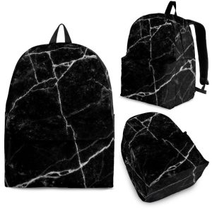Black White Grunge Marble Print Back To School Backpack BP512