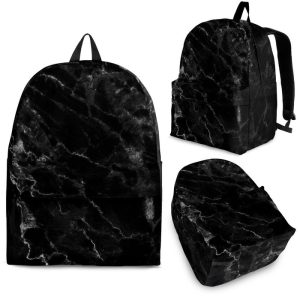 Black White Smoke Marble Print Back To School Backpack BP507