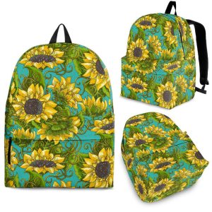 Blooming Sunflower Pattern Print Back To School Backpack BP501