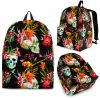 Blossom Flowers Skull Pattern Print Back To School Backpack BP499