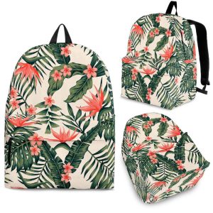 Blossom Tropical Leaves Pattern Print Back To School Backpack BP496
