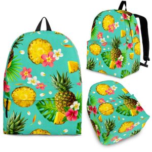 Blue Aloha Pineapple Pattern Print Back To School Backpack BP495