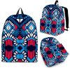 Blue And Red Aztec Pattern Print Back To School Backpack BP442