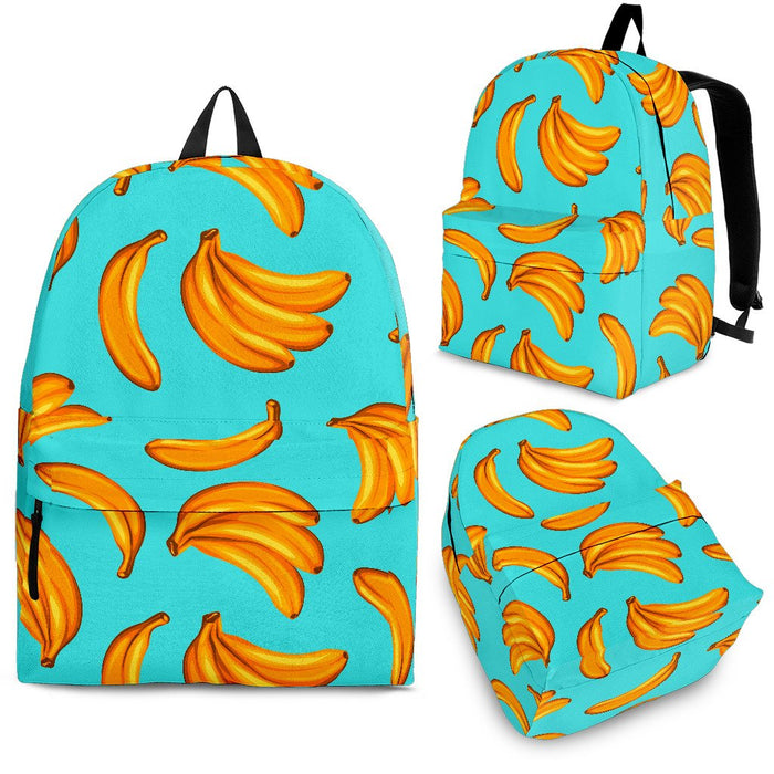 Blue Banana Pattern Print Back To School Backpack BP494
