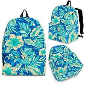 Blue Blossom Tropical Pattern Print Back To School Backpack BP493