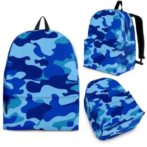 Blue Camouflage Print Back To School Backpack BP387