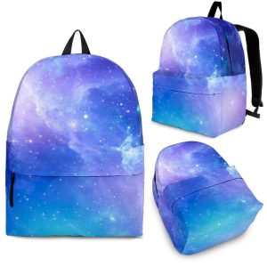 Blue Light Nebula Galaxy Space Print Back To School Backpack BP483