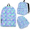 Blue Mermaid Scales Pattern Print Back To School Backpack BP482