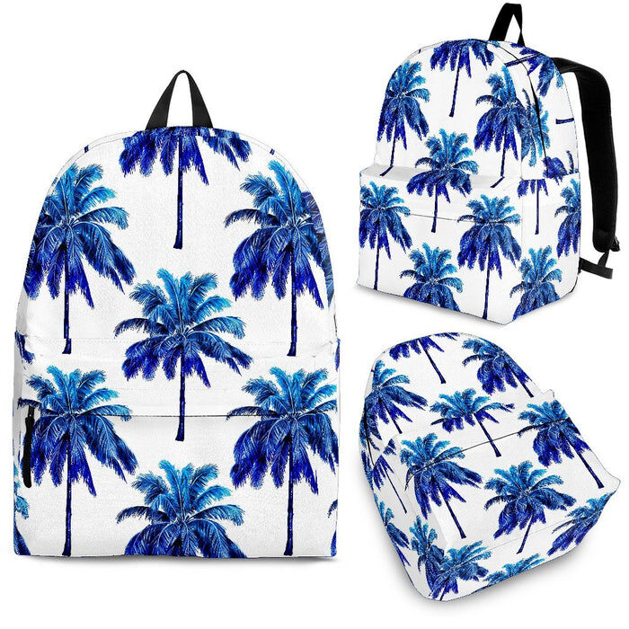 Blue Palm Tree Pattern Print Back To School Backpack BP479