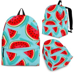 Blue Watermelon Pieces Pattern Print Back To School Backpack BP465