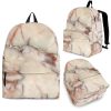 Brown Beige Marble Print Back To School Backpack BP458