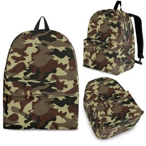 Brown Camouflage Print Back To School Backpack BP354