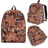 Brown Floral Bohemian Pattern Print Back To School Backpack BP457