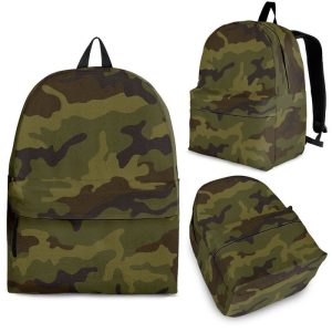Brown Green Camouflage Print Back To School Backpack BP368