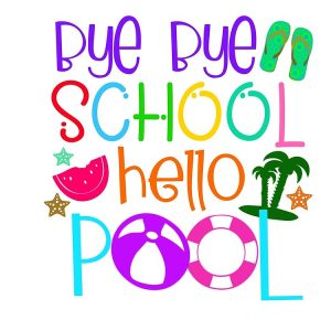 Bye Bye School Hello Pool Last Day Of School Drawstring Bag DSB416 1