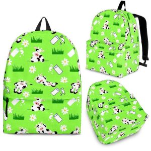 Cartoon Daisy And Cow Pattern Print Back To School Backpack BP339