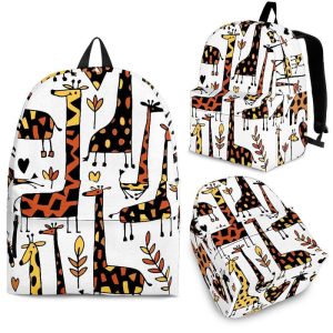 Cartoon Giraffe Pattern Print Back To School Backpack BP324