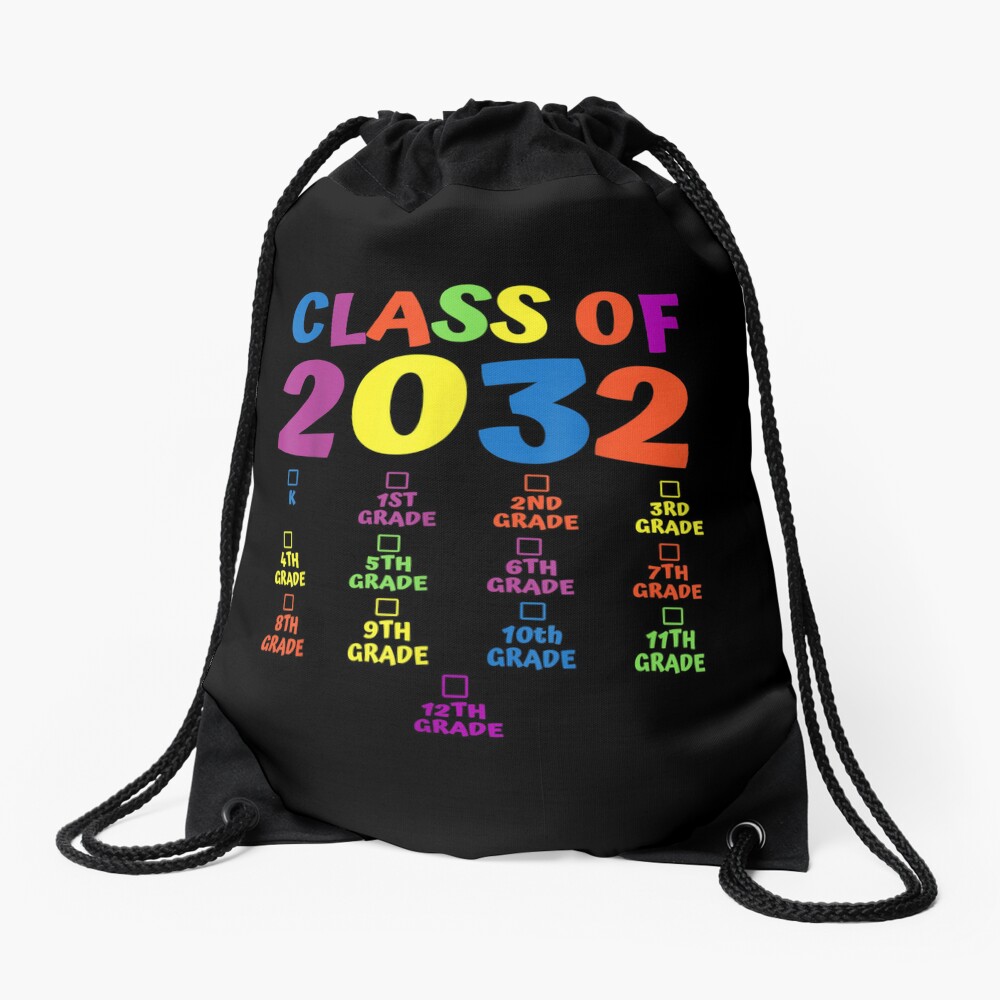 Class Of 2032 Grade Kindergarten Grow With Me Handprint Gift Drawstring Bag DSB641