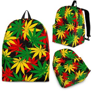 Classic Hemp Leaves Reggae Pattern Print Back To School Backpack BP451