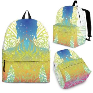 Colorful Buddha Lotus Print Back To School Backpack BP409