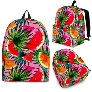 Colorful Leaf Watermelon Pattern Print Back To School Backpack BP291