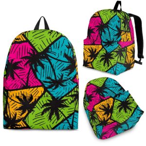 Colorful Palm Tree Pattern Print Back To School Backpack BP287