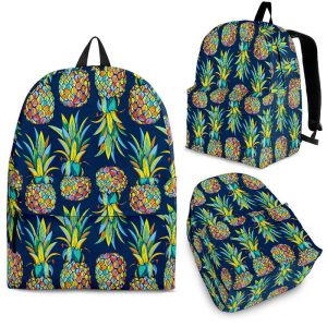 Colorful Pineapple Pattern Print Back To School Backpack BP286