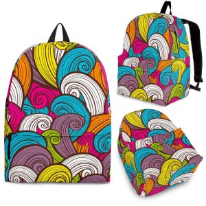 Colorful Surfing Wave Pattern Print Back To School Backpack BP282
