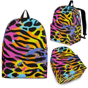 Colorful Zebra Leopard Pattern Print Back To School Backpack BP279