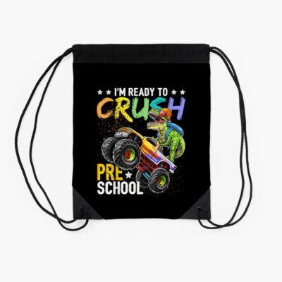 Crush Preschool Dinosaur Monster Truck Back To School Boys Drawstring Bag DSB555 2 Crush Preschool Dinosaur Monster Truck Back To School Boys Drawstring Bag DSB555 2
