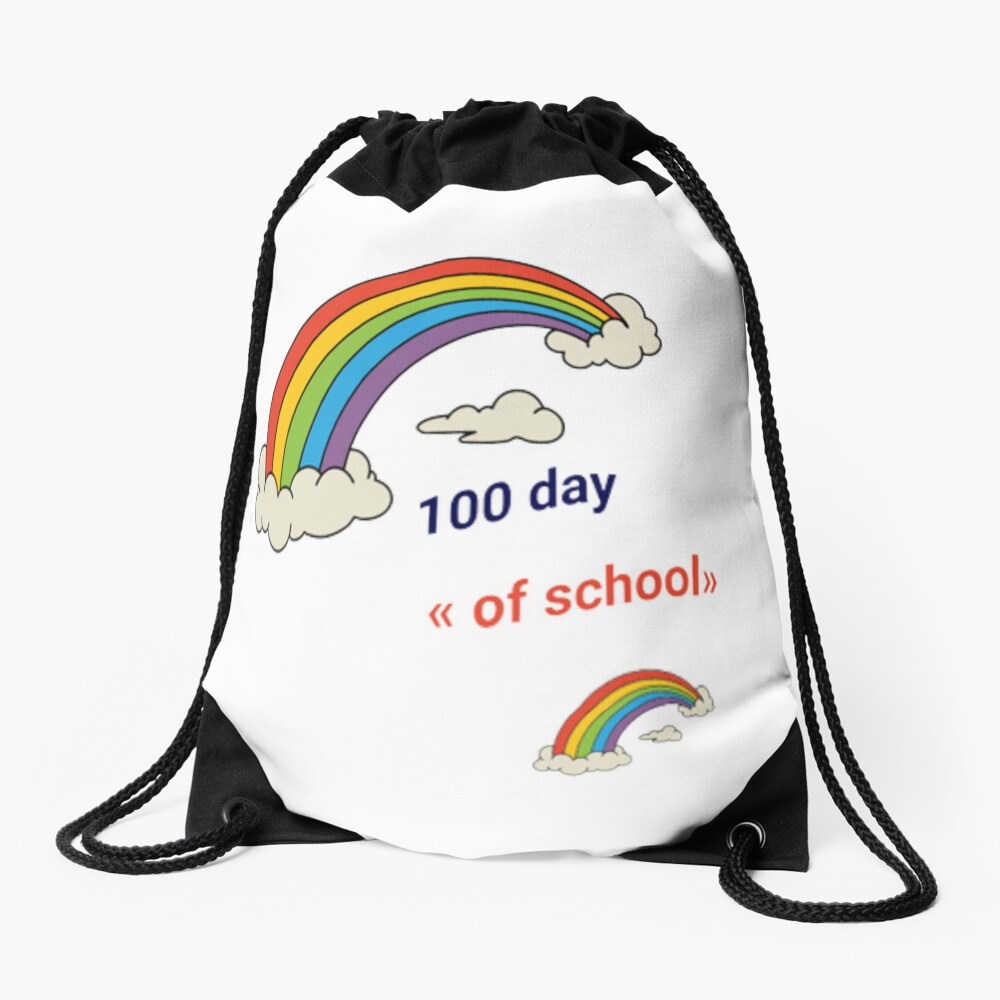 Cute 100Th Day Of School Rainbow Boys Girls Drawstring Bag DSB614