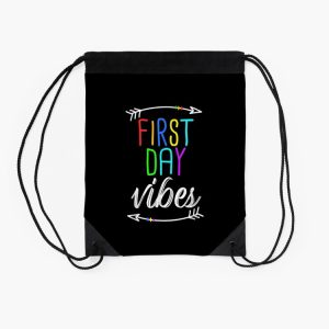 Cute First Day Of School Vibes Design For Back To School Drawstring Bag DSB142 2