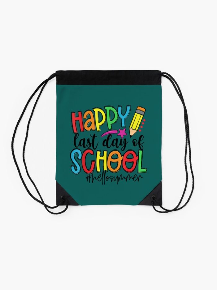 Cute Happy Last Day Of School Hello Summer Drawstring Bag DSB1463 2