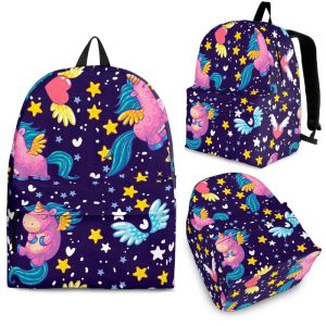 Cute Night Star Unicorn Pattern Print Back To School Backpack BP274