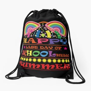 Cute Retro Last Day Of School Schools Out For Summer Teacher Drawstring Bag DSB1066