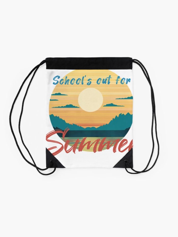 Cute Retro Schools Out For Summer Teacher Sunsedrawstring Bag DSB230 2