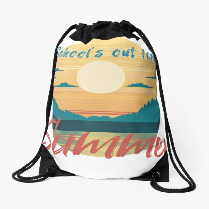 Cute Retro Schools Out For Summer Teacher Sunsedrawstring Bag DSB230