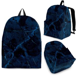 Dark Blue Marble Print Back To School Backpack BP267