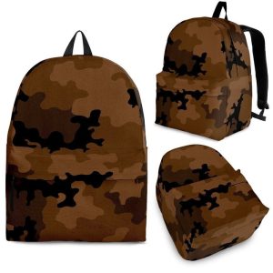 Dark Brown Camouflage Print Back To School Backpack BP385