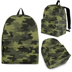 Dark Green Camouflage Print Back To School Backpack BP370