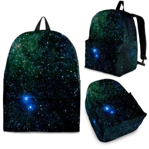 Dark Green Galaxy Space Print Back To School Backpack BP265