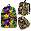 Dark Hawaiian Tropical Pattern Print Back To School Backpack BP262