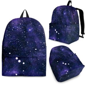 Dark Purple Galaxy Outer Space Print Back To School Backpack BP260