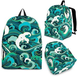 Deep Sea Wave Surfing Pattern Print Back To School Backpack BP251