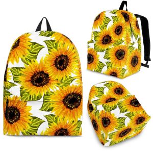 Doodle Sunflower Pattern Print Back To School Backpack BP247